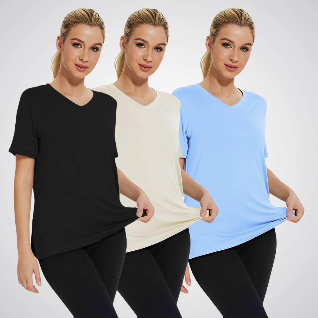 Nicolette | Relaxed V-Neck Tee Trio