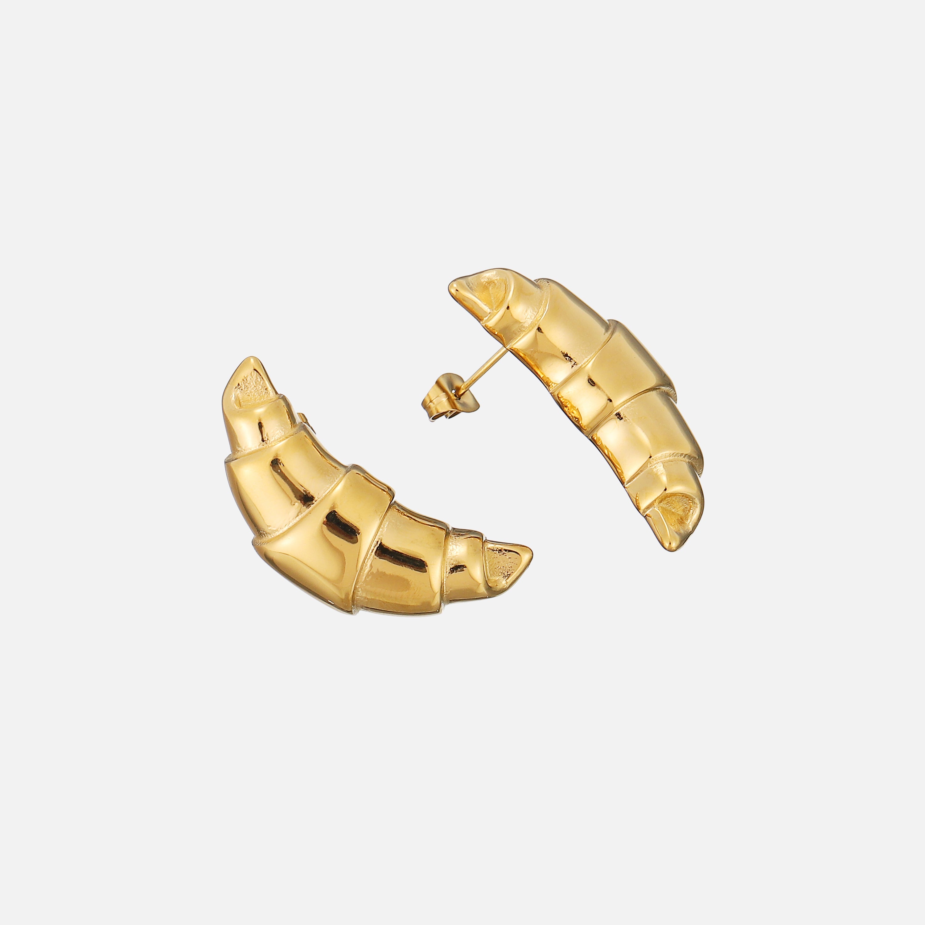 Trudi | Croissant-Shaped Gold Earrings