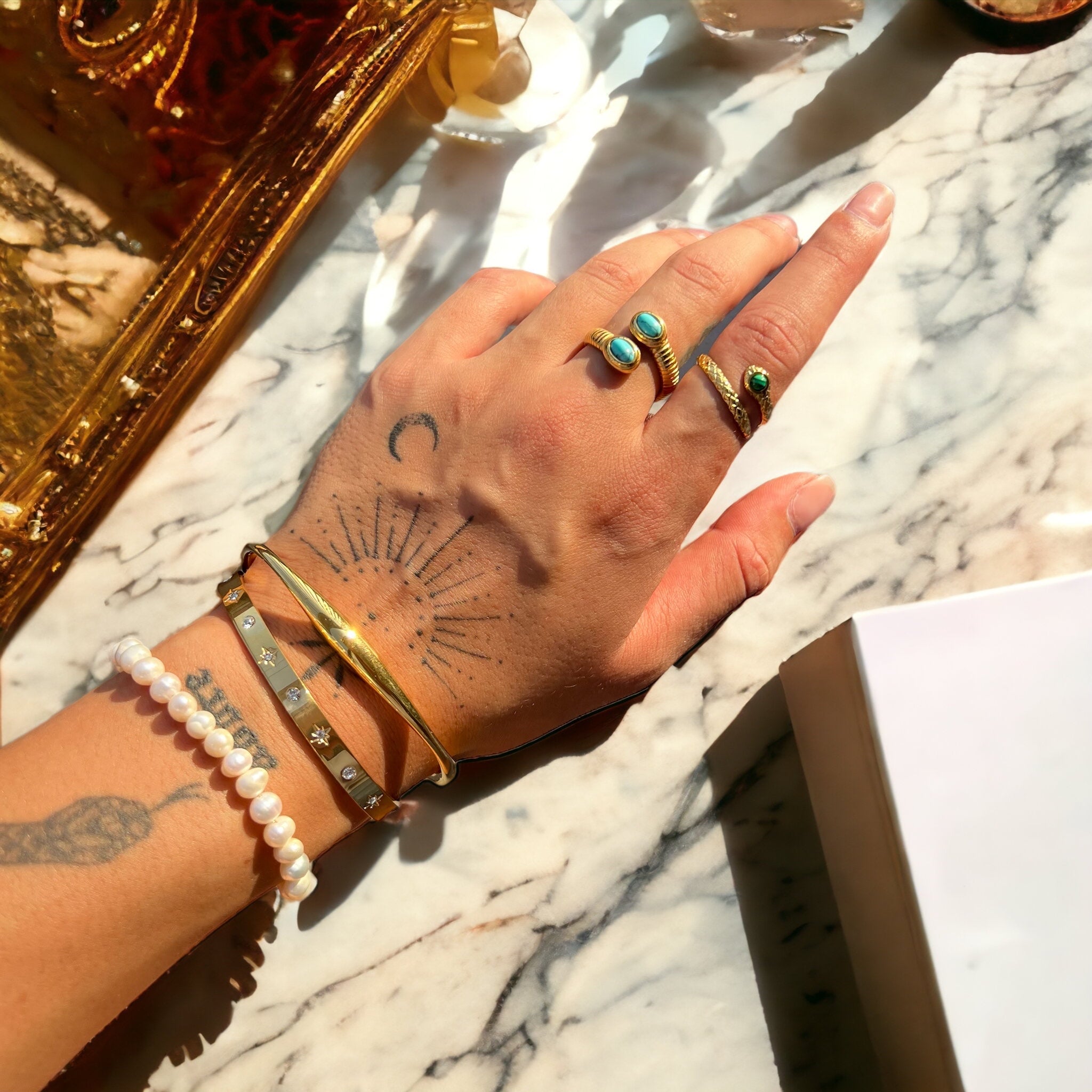 Happy | Shimmer Gold Serpentine Ring