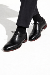 Junius | Classic Black Oxford Brogues