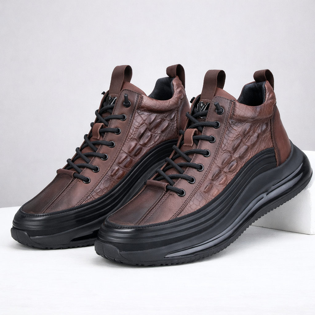 Steven | Textured Leather Sneaker