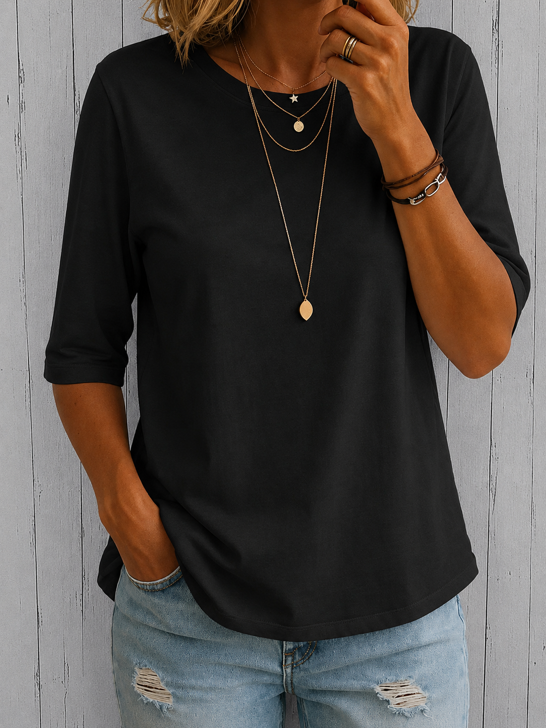 Kallie | Relaxed Half-Sleeve Tee