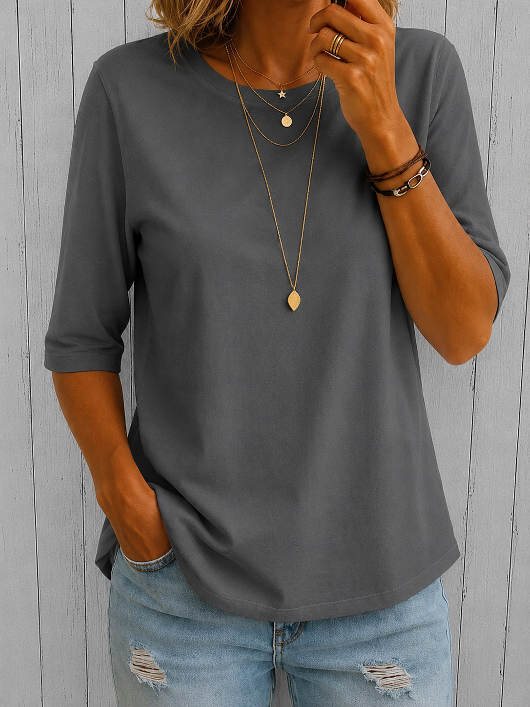 Kallie | Relaxed Half-Sleeve Tee