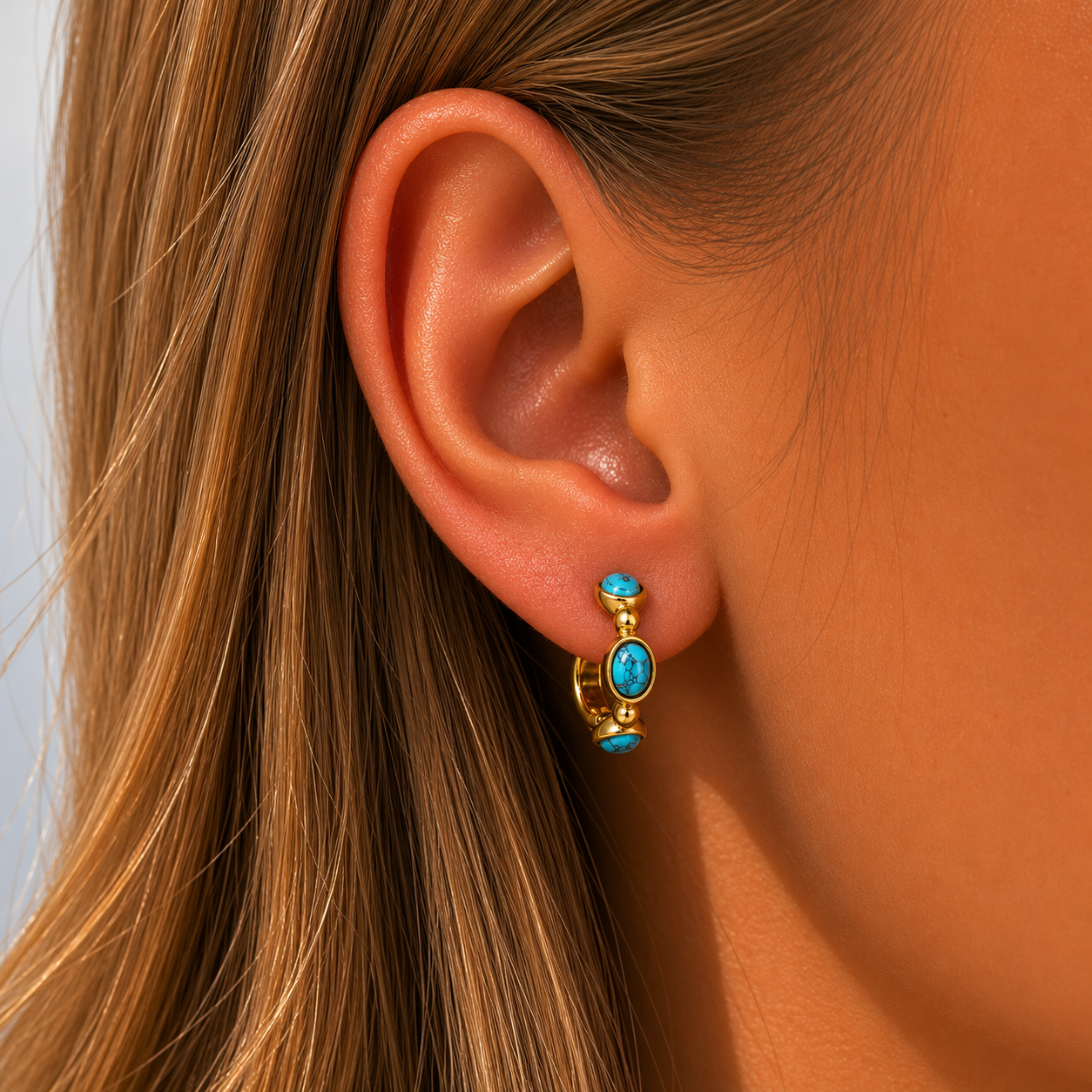 Delores | Turquoise & Gold Drop Earrings