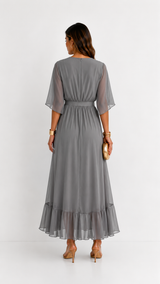 Yolande | Chiffon Wrap Maxi Dress
