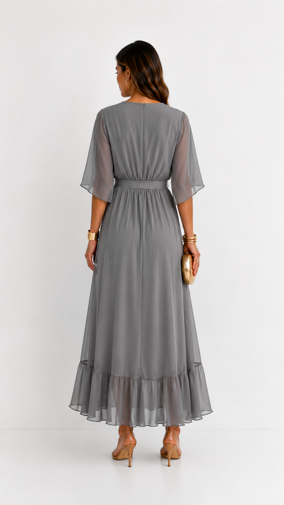 Yolande | Chiffon Wrap Maxi Dress