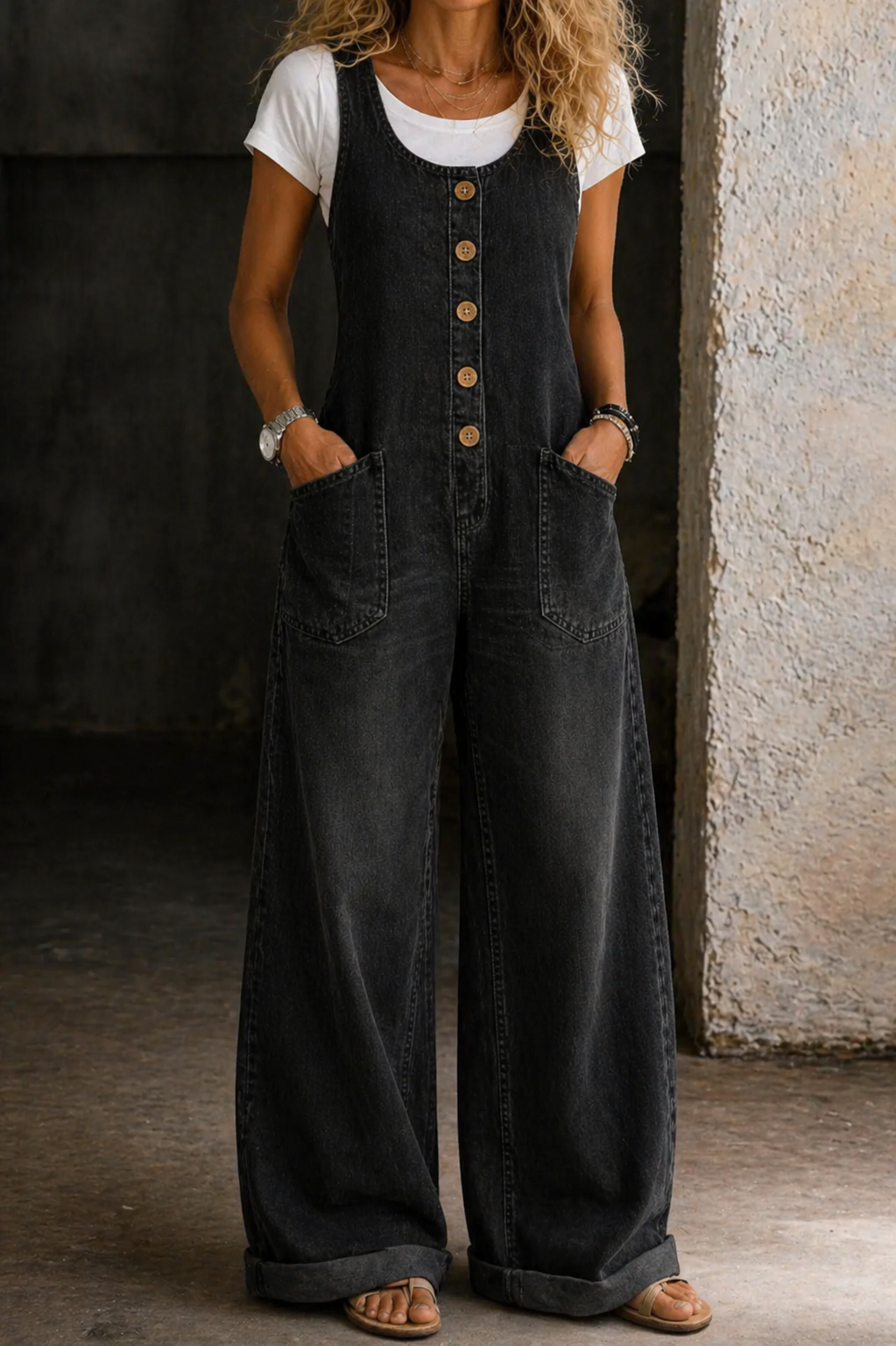 Deandra | Vintage Washed Denim Overalls
