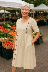 Tracy | Striped A-Line Midi Dress