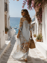 Eluned | Baroque Floral Chiffon Maxi Dress