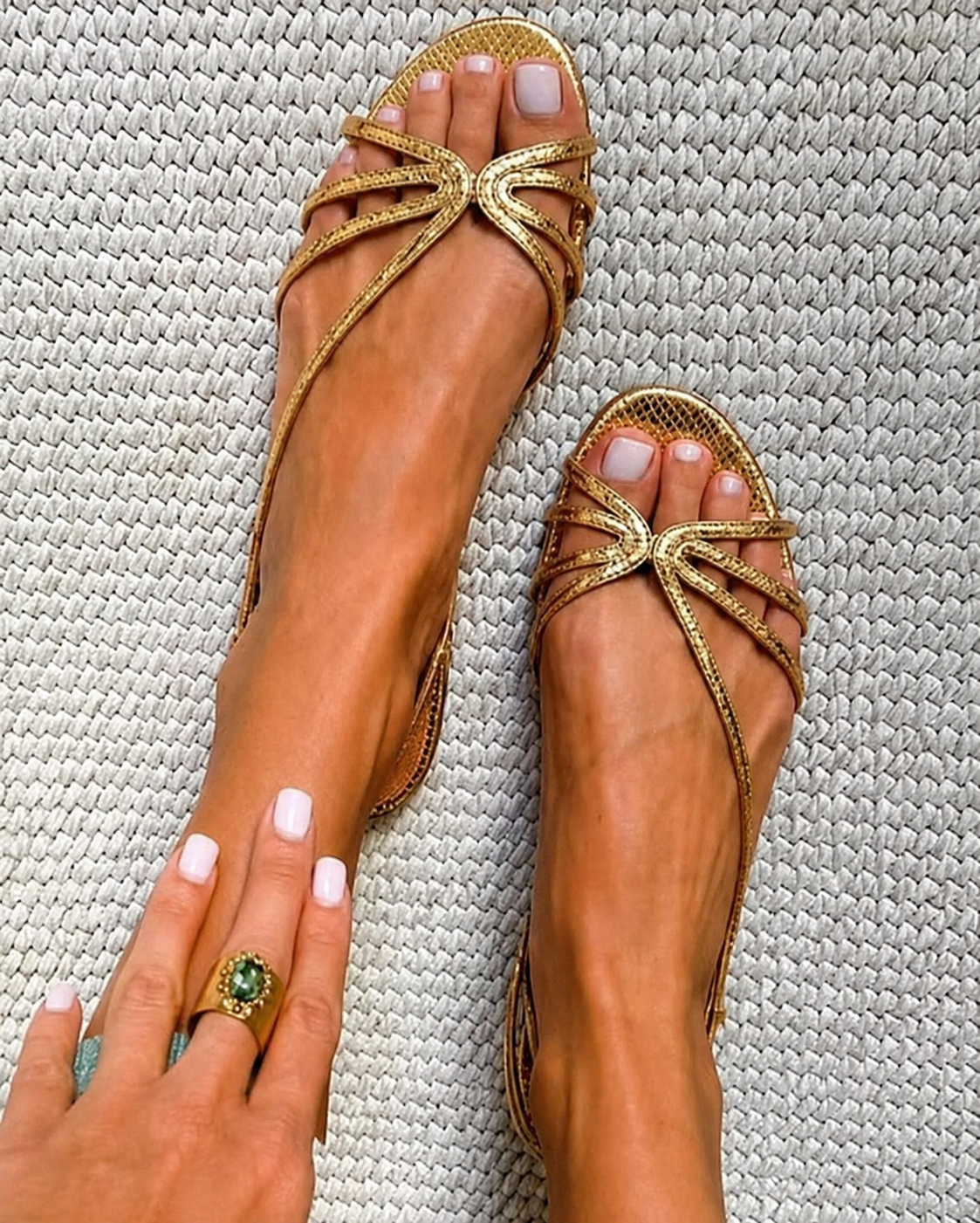 Eugenie | Golden Strap Sandals