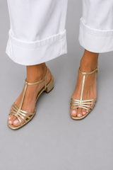 Alina | Golden Strappy Sandals Everyday