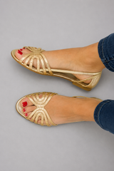 Vaylene | Golden Strap Sandals