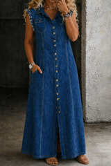 Maricela | Sleeveless Plus Size Denim Dress