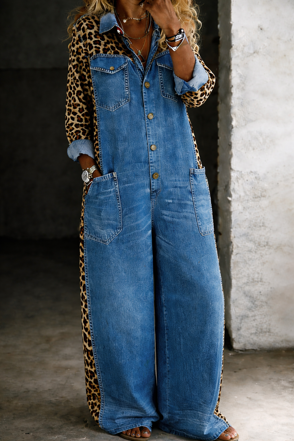 Ora | One-Piece Denim-Look Jumpsuit