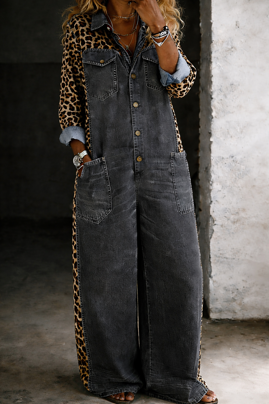 Ora | One-Piece Denim-Look Jumpsuit