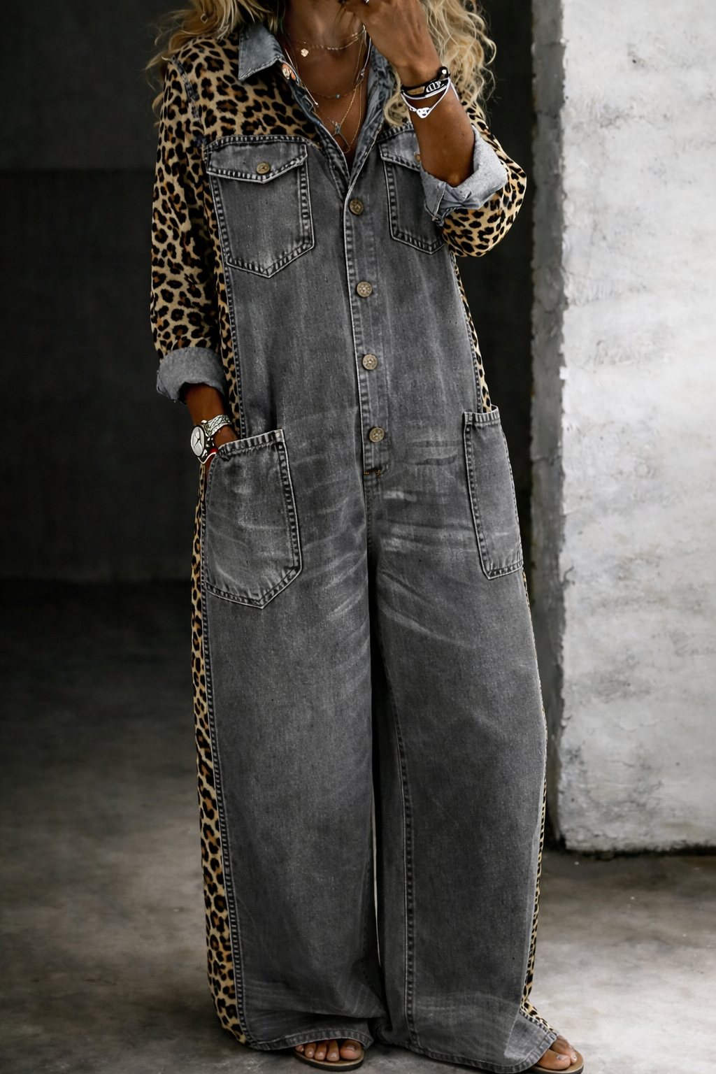 Ora | One-Piece Denim-Look Jumpsuit