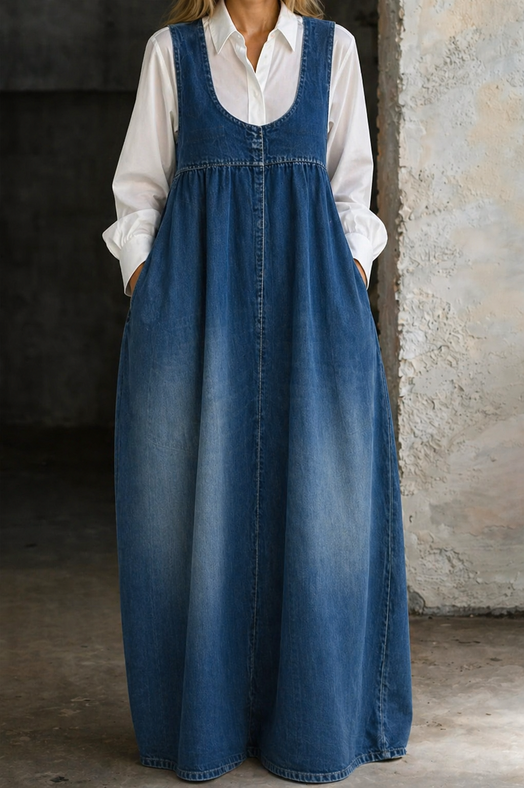 Eve | Loose Denim Vest Dress