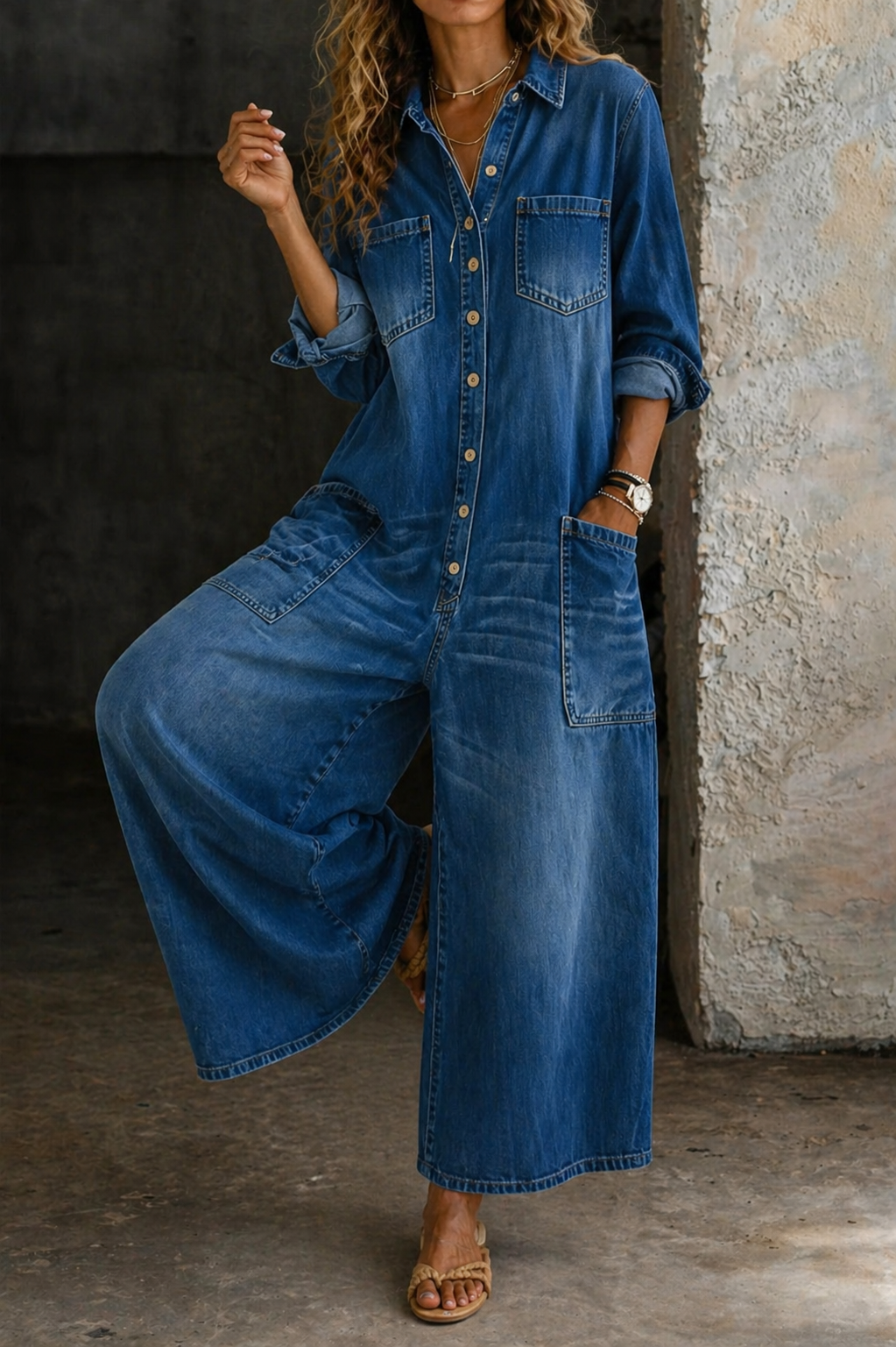 Dena | Relaxed Denim Jumpsuit