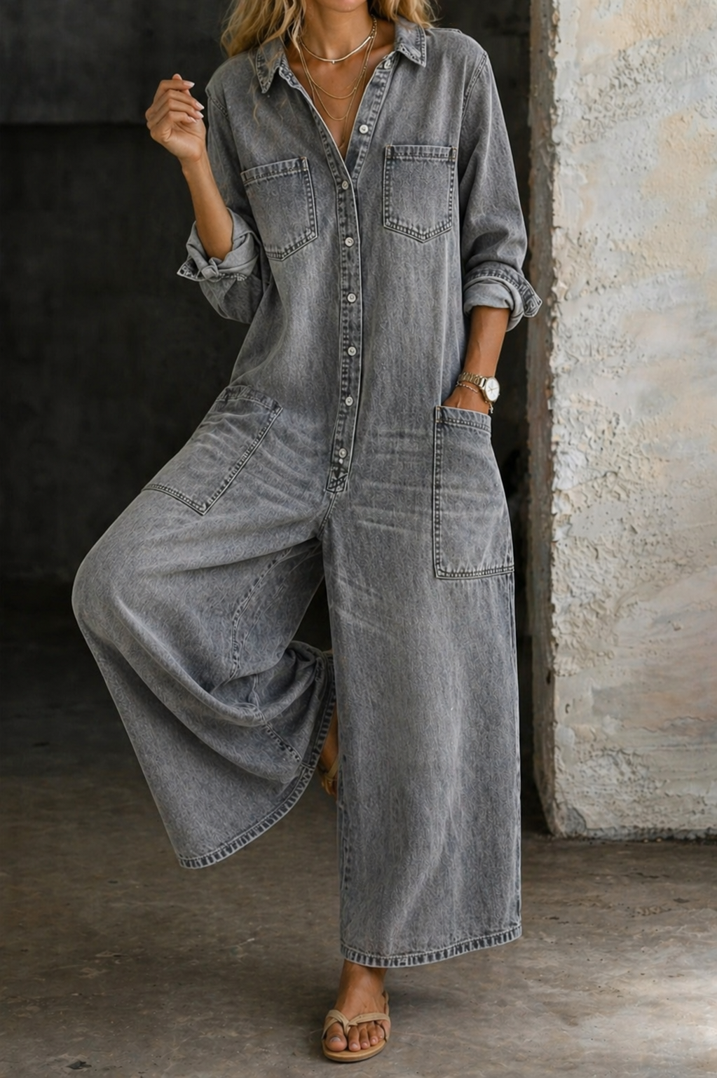 Dena | Relaxed Denim Jumpsuit