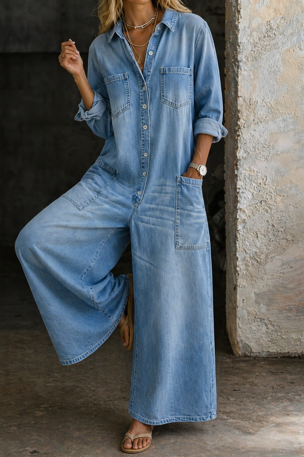Dena | Relaxed Denim Jumpsuit