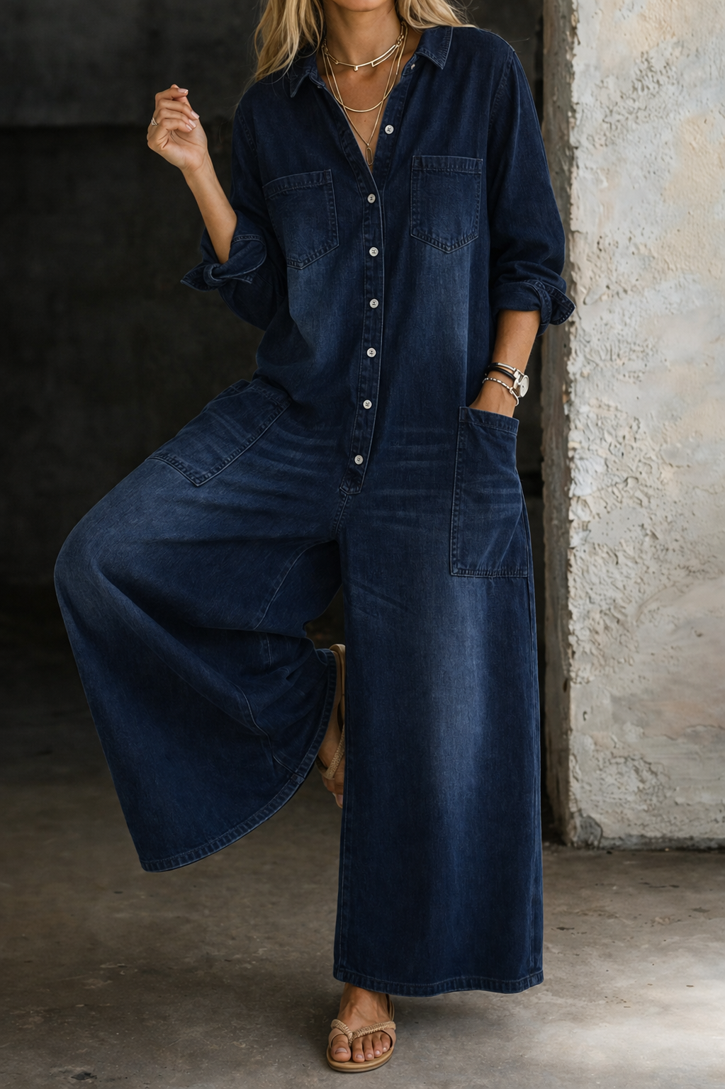 Dena | Relaxed Denim Jumpsuit