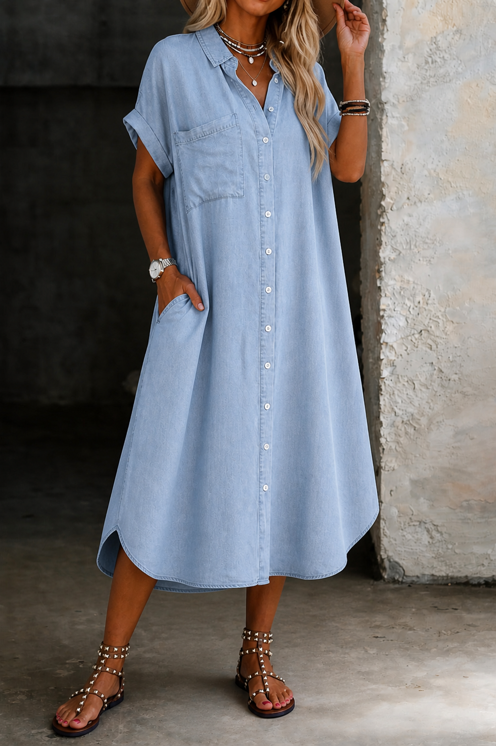 Mabel | Lightweight Denim Shirt Dress