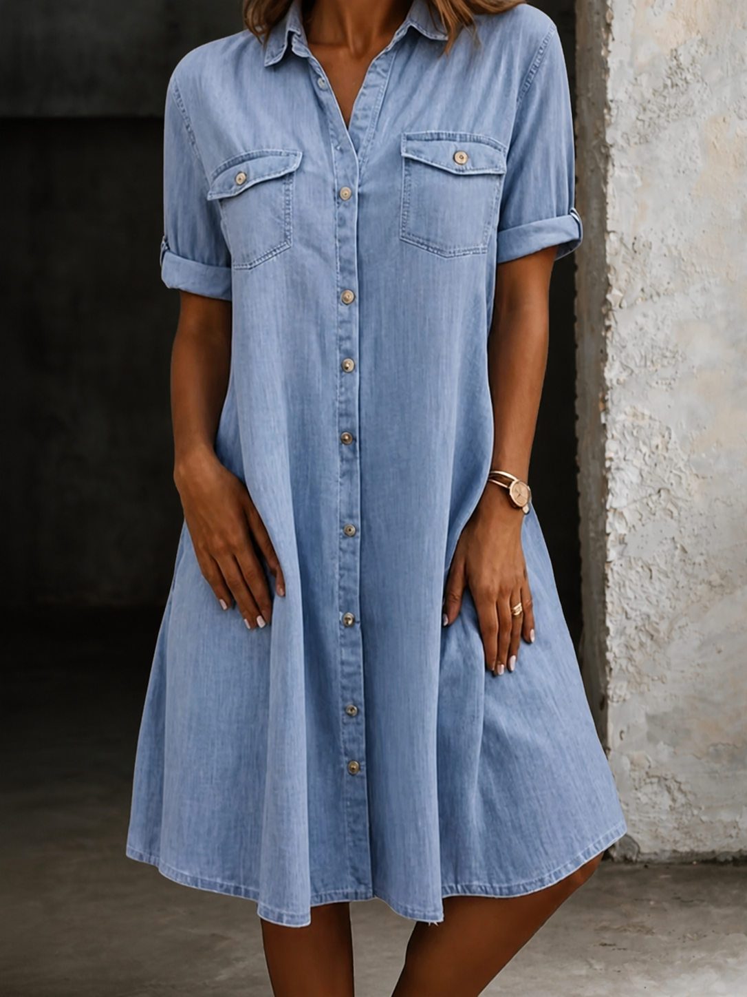 Isla | Relaxed Denim Midi Dress
