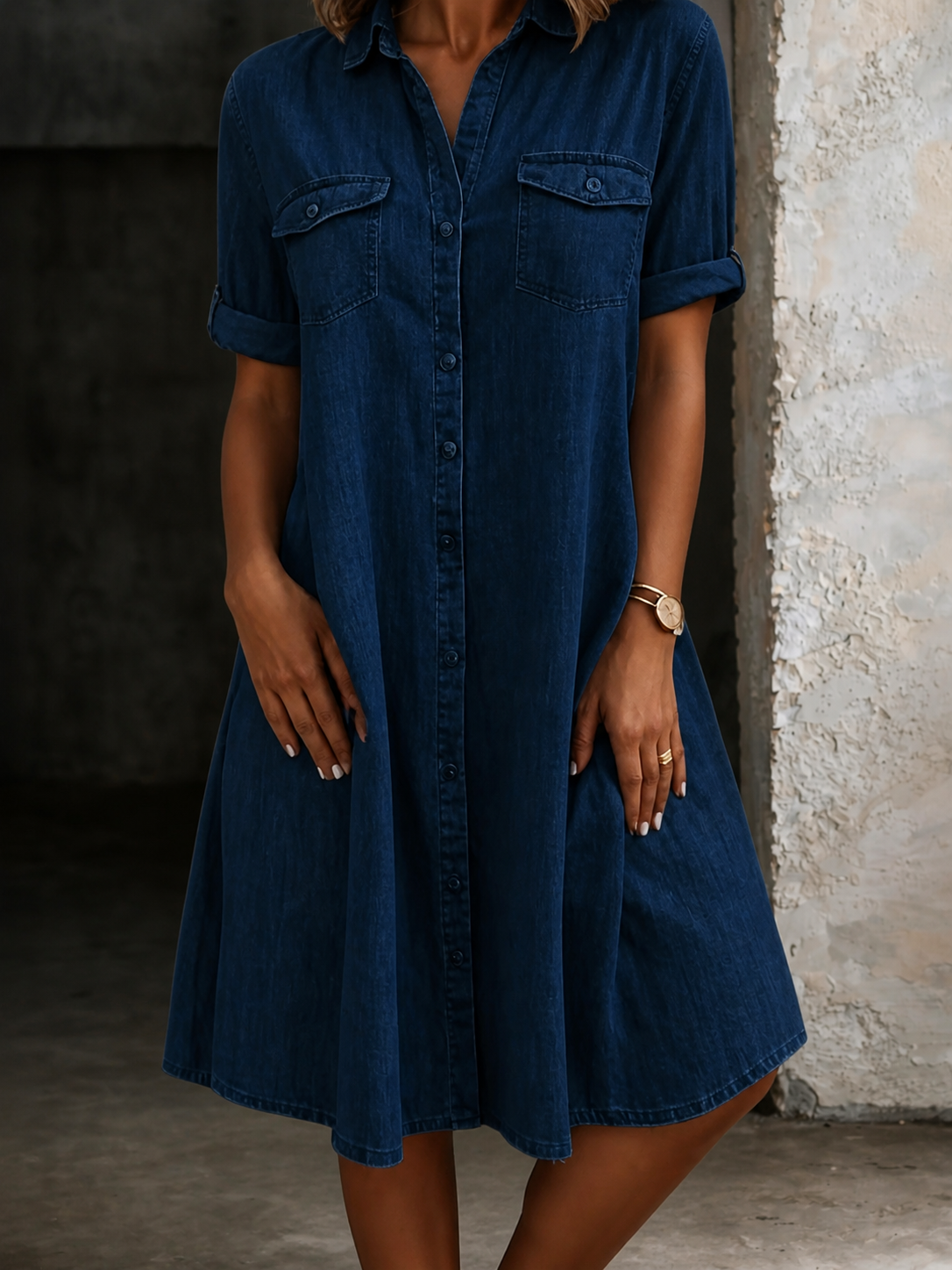 Isla | Relaxed Denim Midi Dress