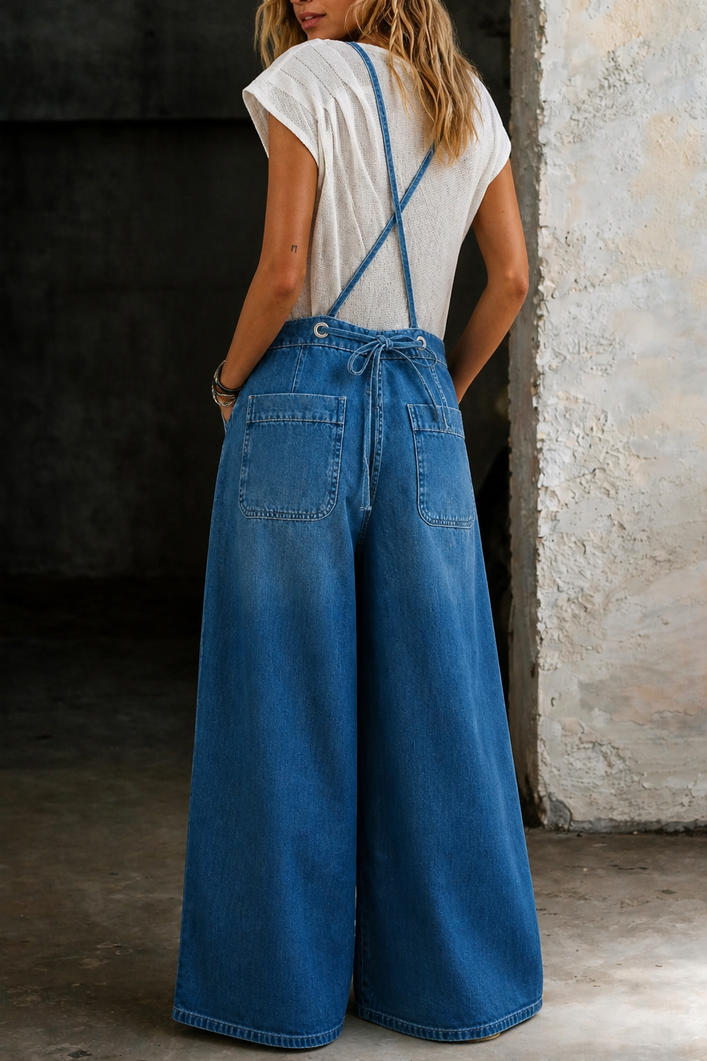 Rita | Wide-Leg Suspender Jumpsuit