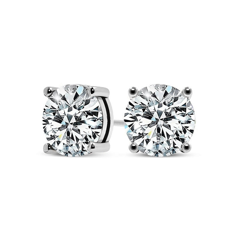 Mackenzie | Polished White Gold Drop Earrings