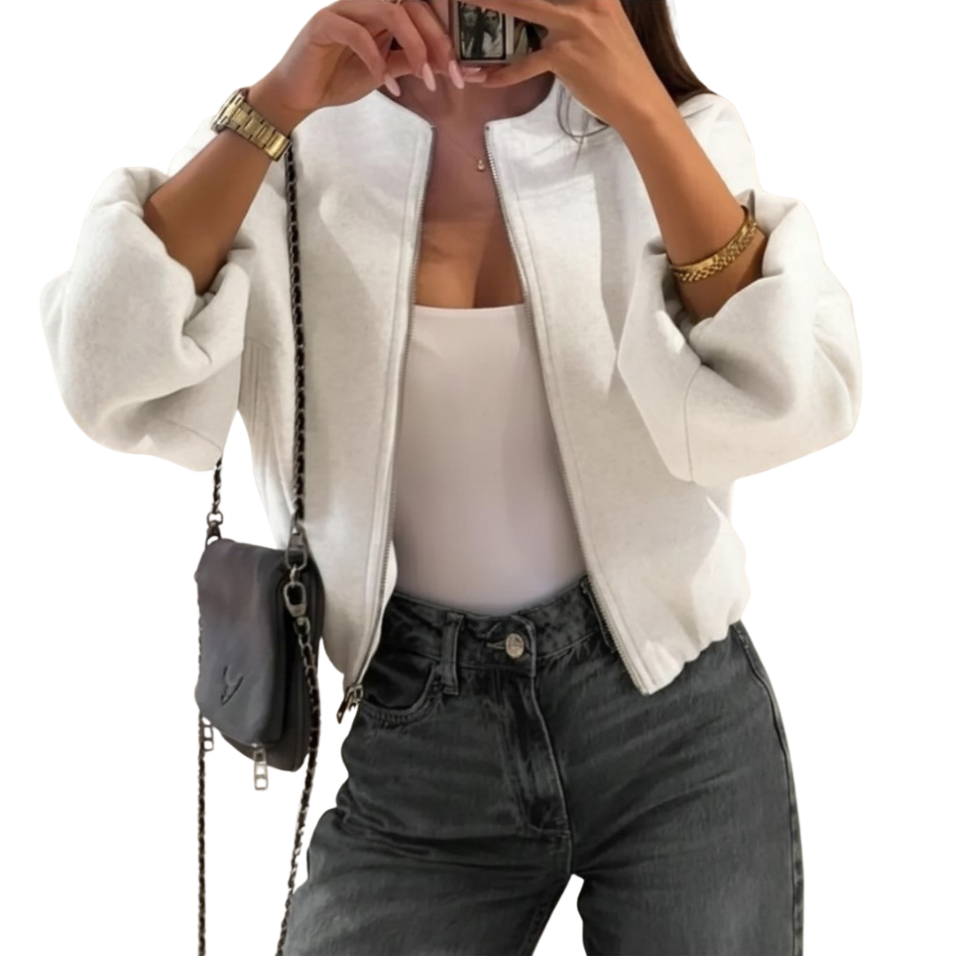 Sloane | Varsity Zip-Up Fitted Jacket