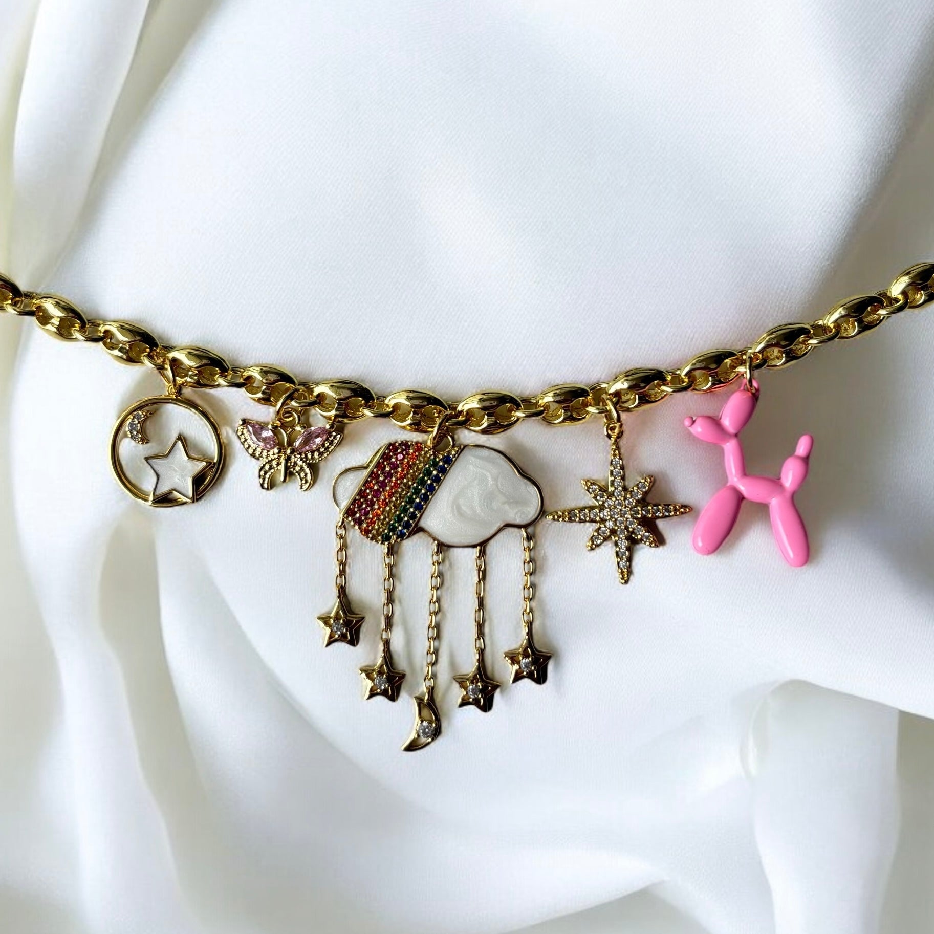 Glenna | Star & Rainbow Charm Necklace
