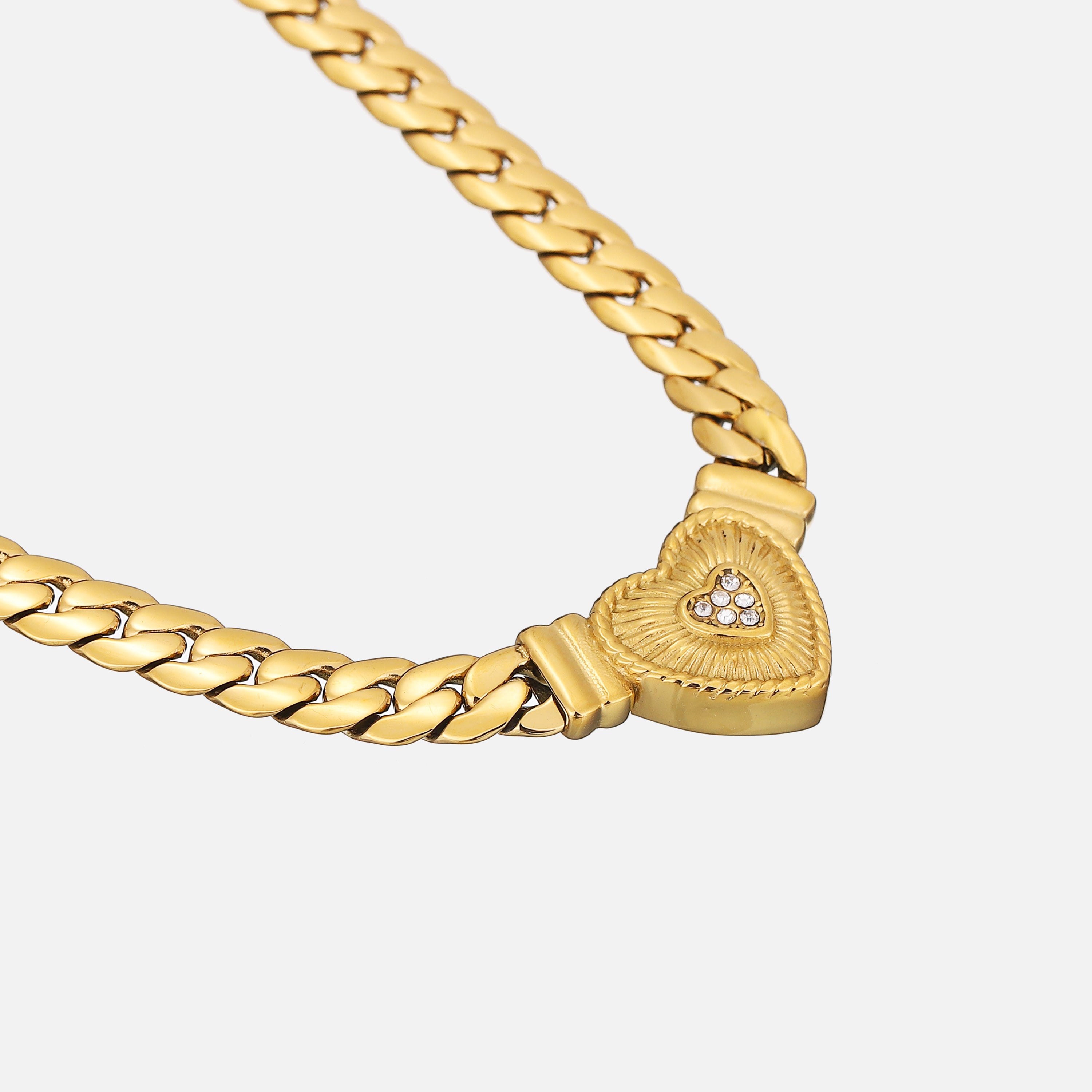 Violet | Golden Heart Crystal Pendant Necklace