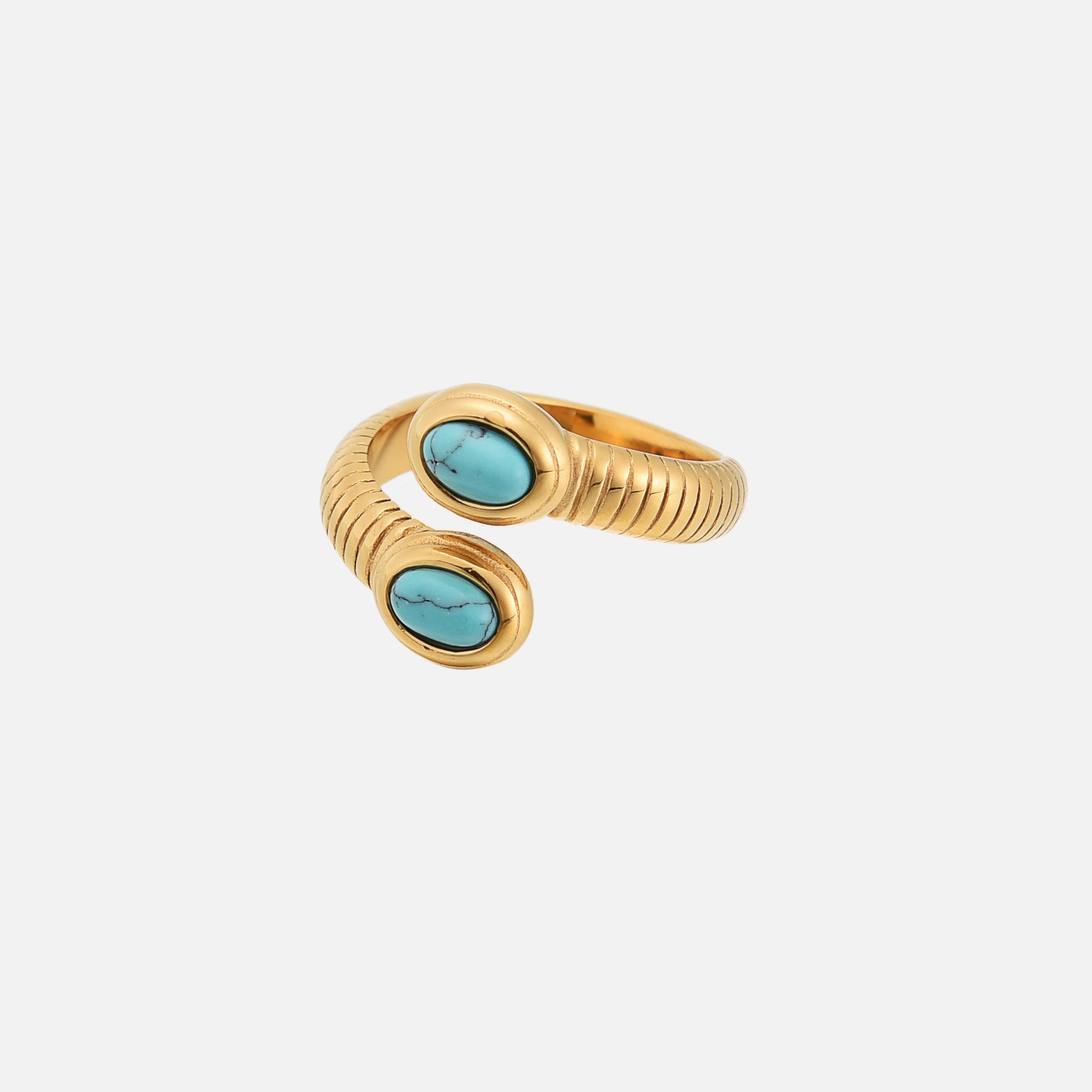 Geneva | Turquoise Bezel Gold Ring
