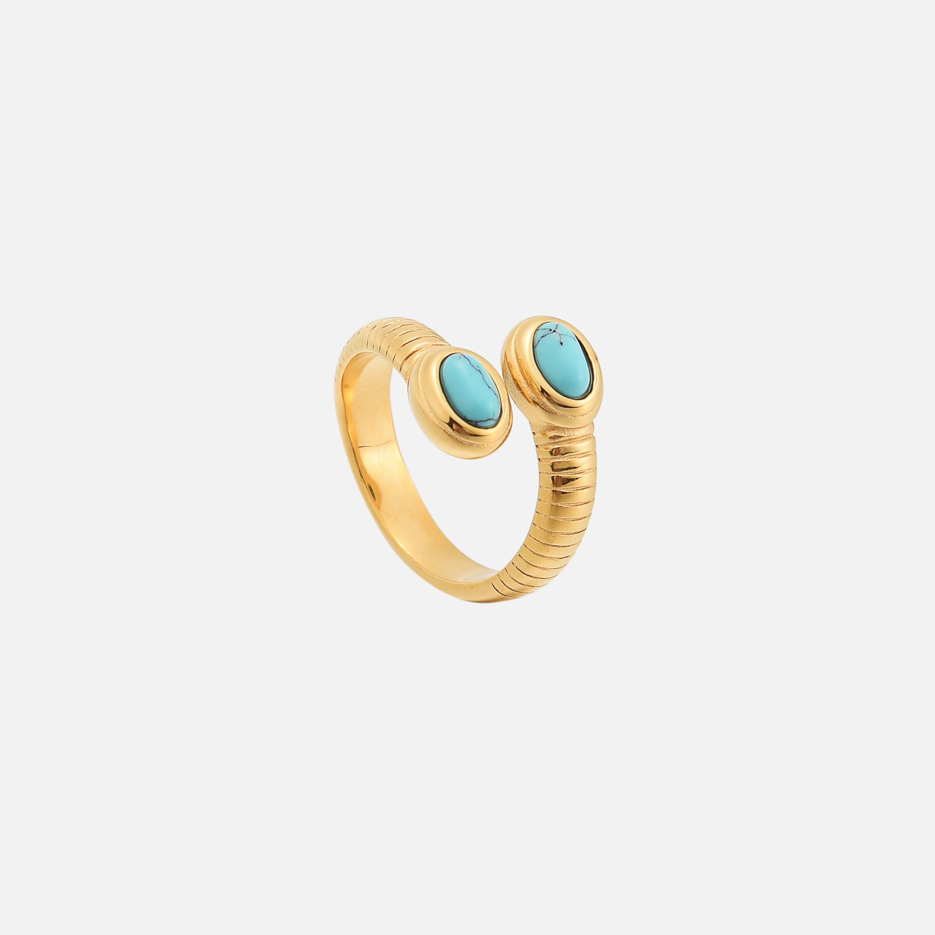 Geneva | Turquoise Bezel Gold Ring
