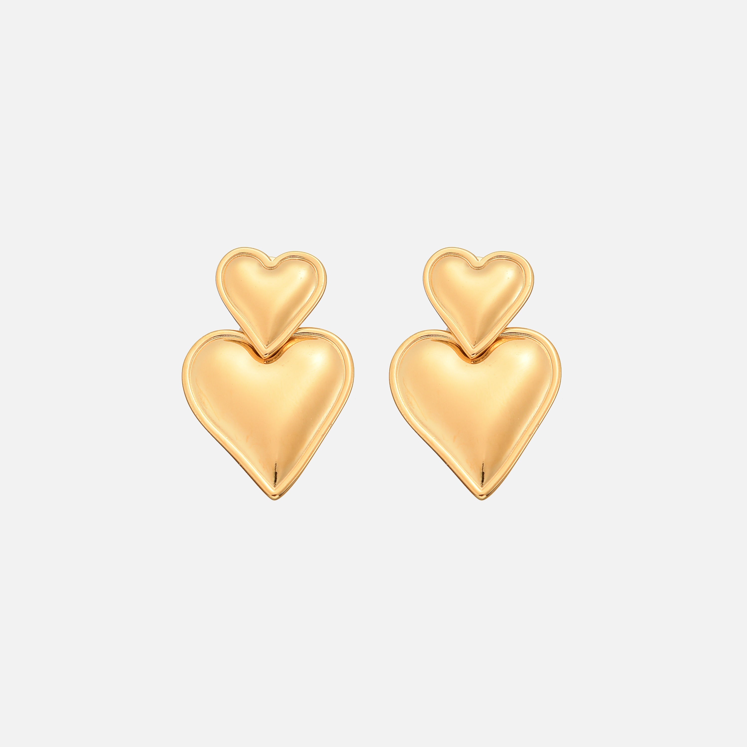 Karmyn | Gold Heart Drop Earrings