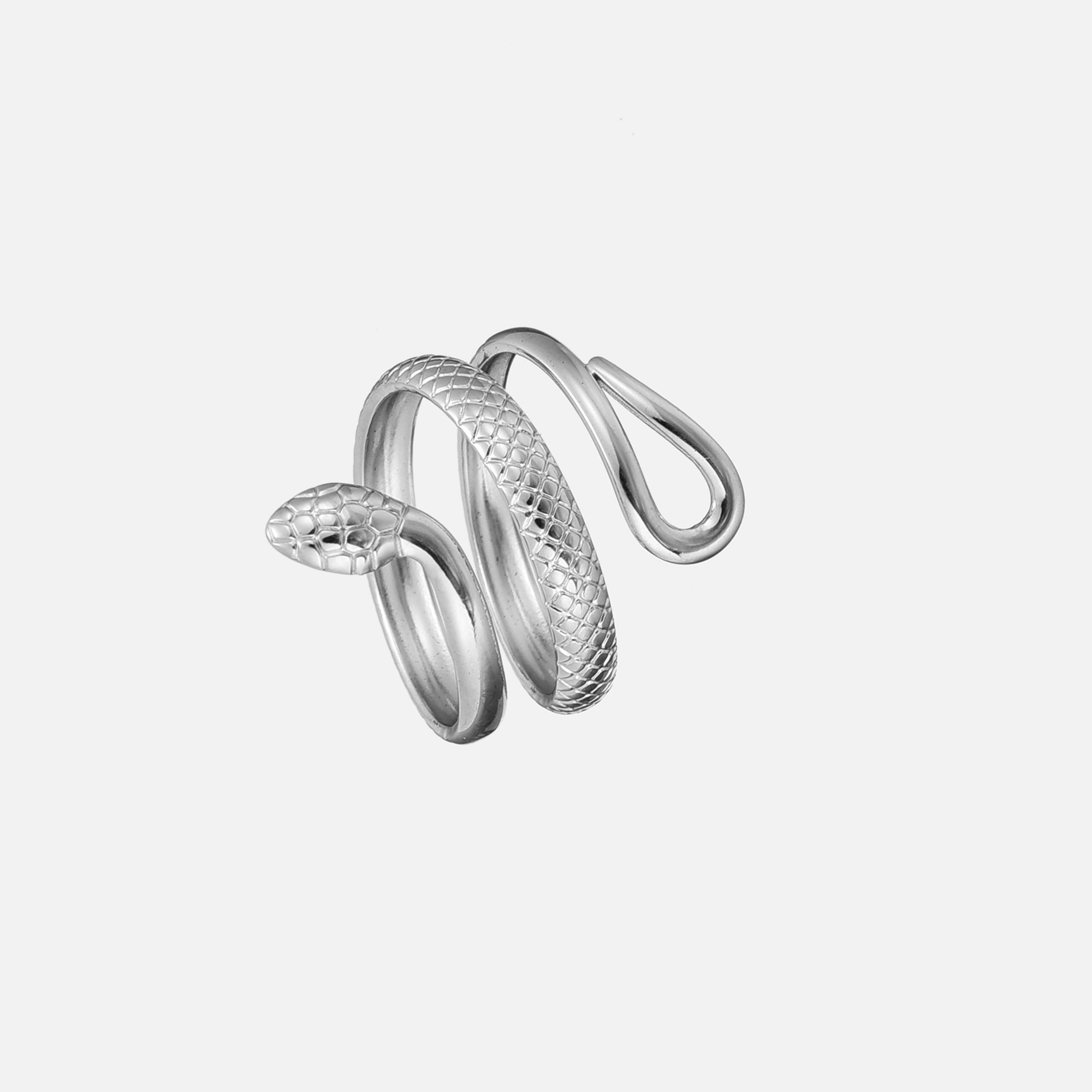 Henriette | Detailed Silver Snake Ring