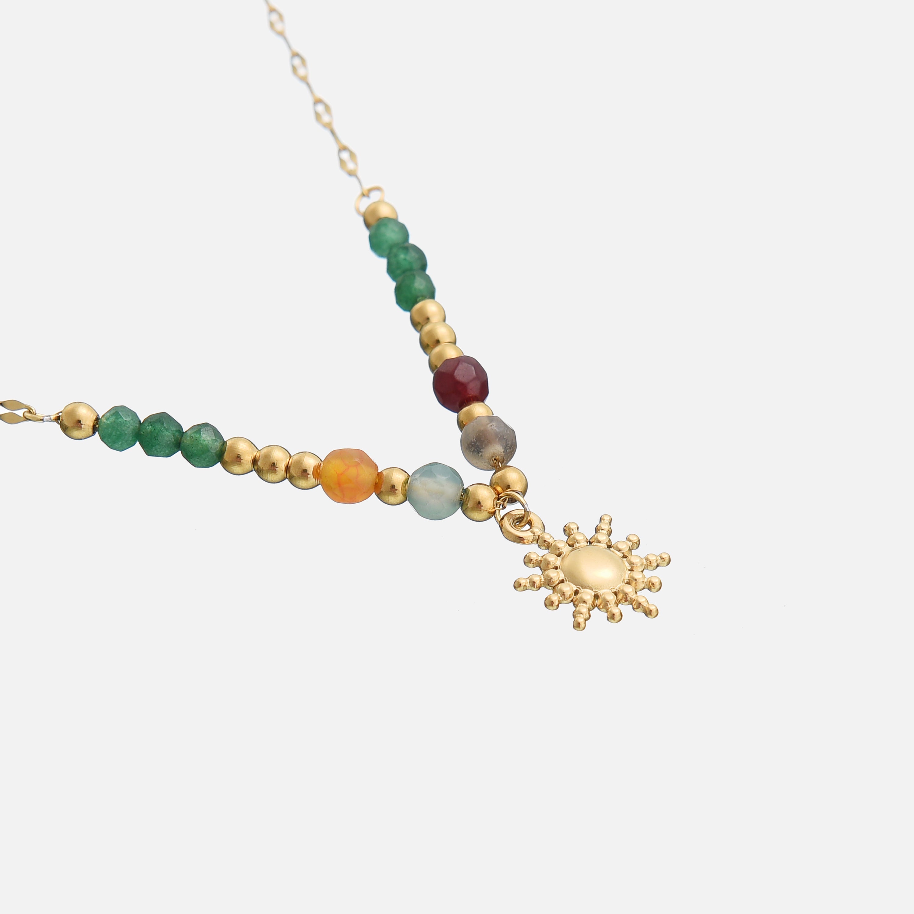 Tilly | Sun Pendant Beaded Necklace