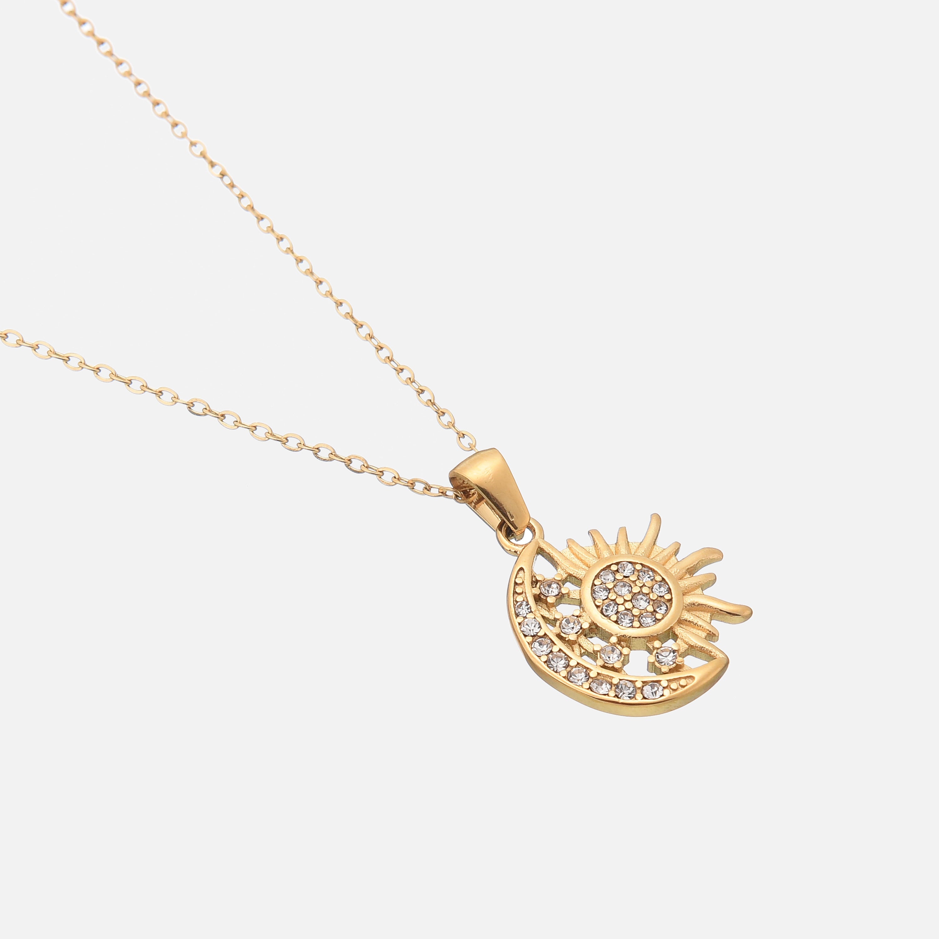 Berit | Moon & Sun Pendant Necklace