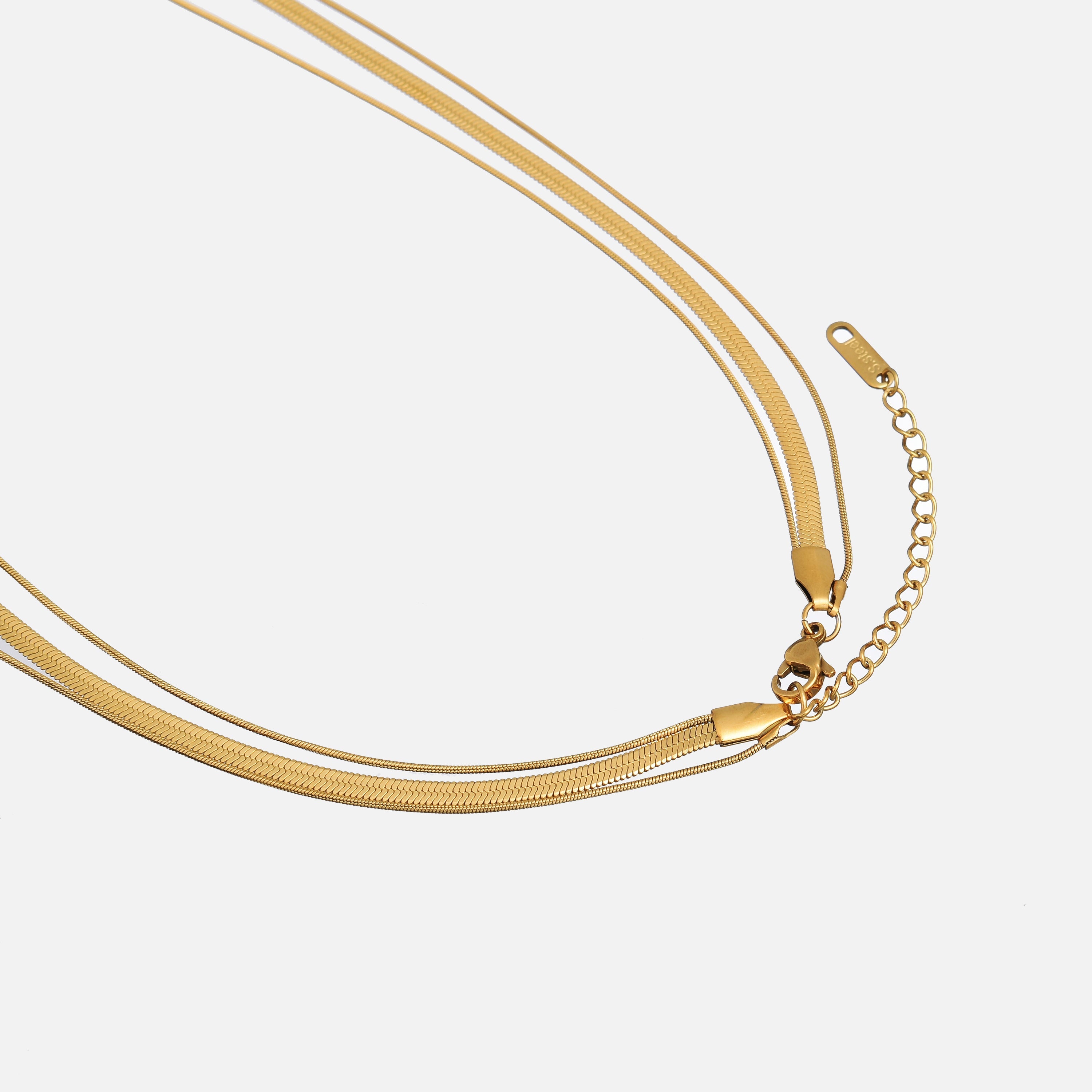Kyla | Triple Layered 18K Gold Necklace