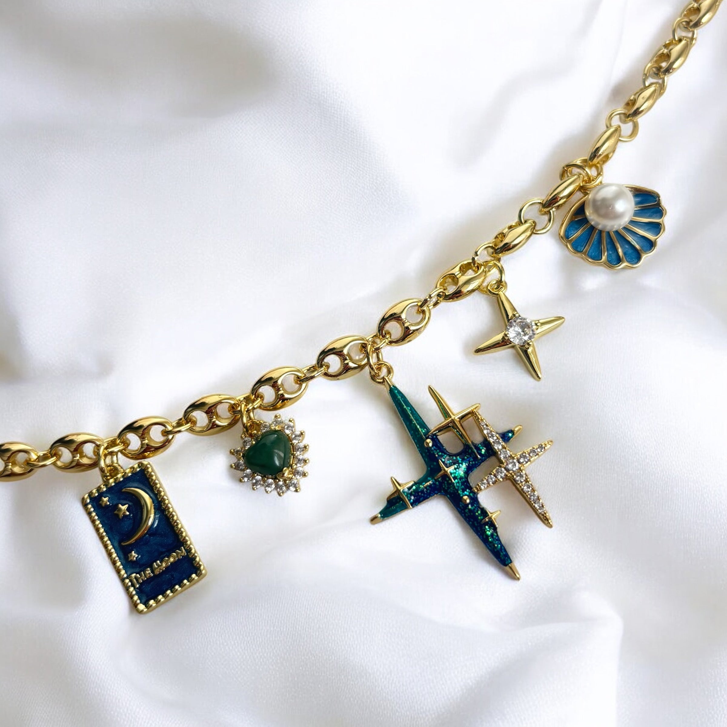Dara | Celestial Moon Tarot Charm Necklace