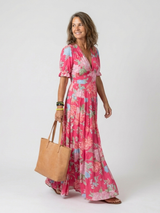 Braelynn | Sleeveless V-Neck Floral Midi Dress