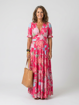 Braelynn | Sleeveless V-Neck Floral Midi Dress
