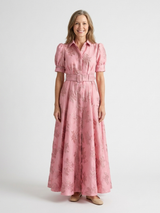 Bernice | Short-Sleeve Floral Maxi Shirt Dress