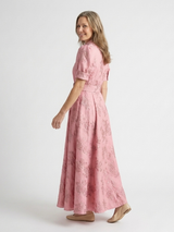 Bernice | Short-Sleeve Floral Maxi Shirt Dress