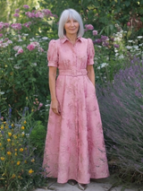 Bernice | Short-Sleeve Floral Maxi Shirt Dress