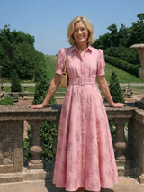 Bernice | Short-Sleeve Floral Maxi Shirt Dress