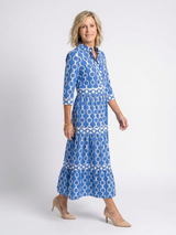 Lottie | Floral Maxi Dress with Chain Pattern