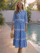 Lottie | Floral Maxi Dress with Chain Pattern