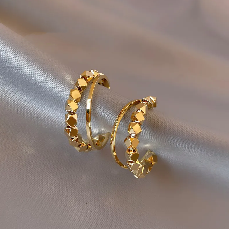 Flavia | Gold-Plated Cubic Drop Earrings
